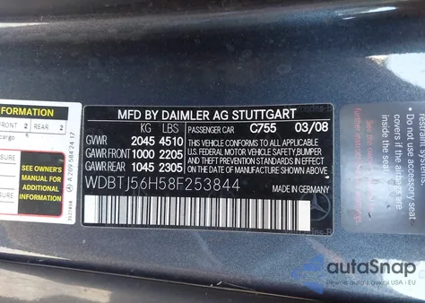 2008 Mercedes-Benz Clk 350 z USA, uszkodzony, nr VIN WDBTJ56H58F253844